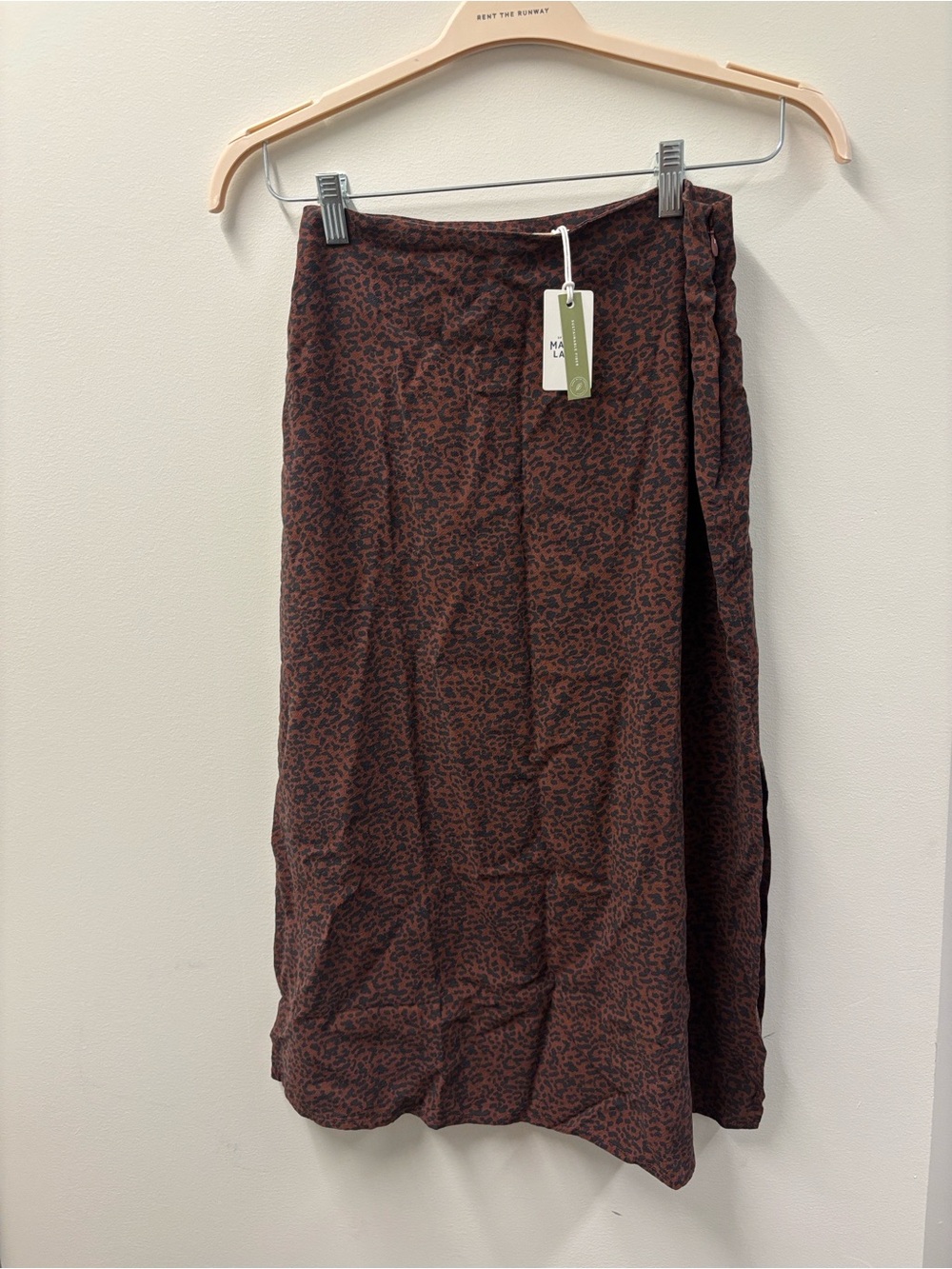 NWT Marine Layer Midi Ryan Slip Skirt in Deep Cheetah Print Size 2